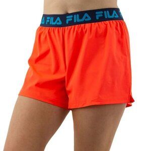 NWT $55 Fila Womens Essentials Woven Tennis Short Lined Fiery Coral Red Sz LARGE